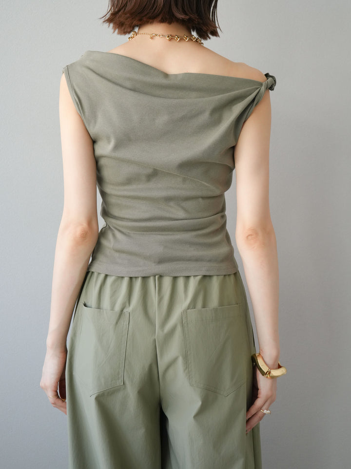 [SET]タックデザイントップス＆ビーズベルト付きパンツSET UP(2set)