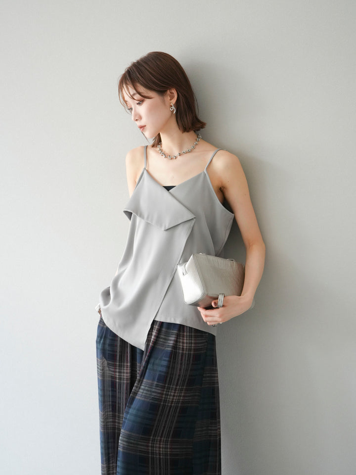 [予約]クロスデザインキャミソール/グレー