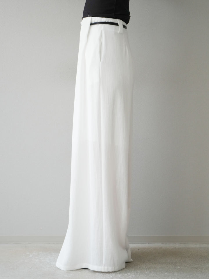 [予約]ロープデザインベルトリネンタッチワイドパンツ/オフ