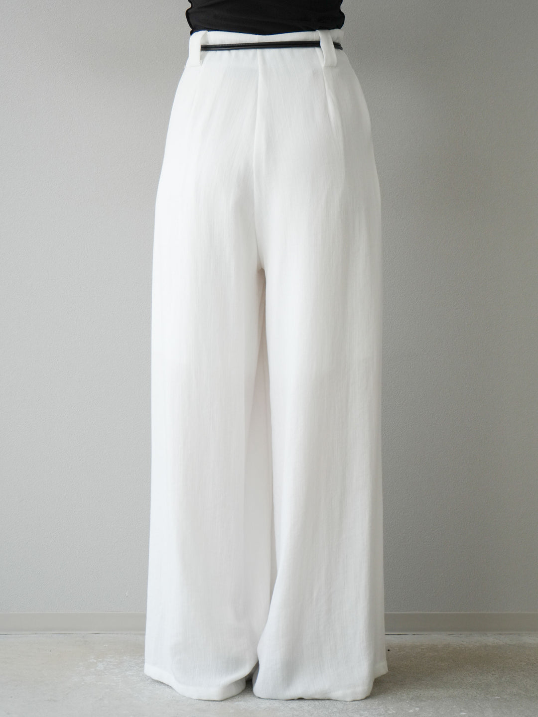 [予約]ロープデザインベルトリネンタッチワイドパンツ/オフ