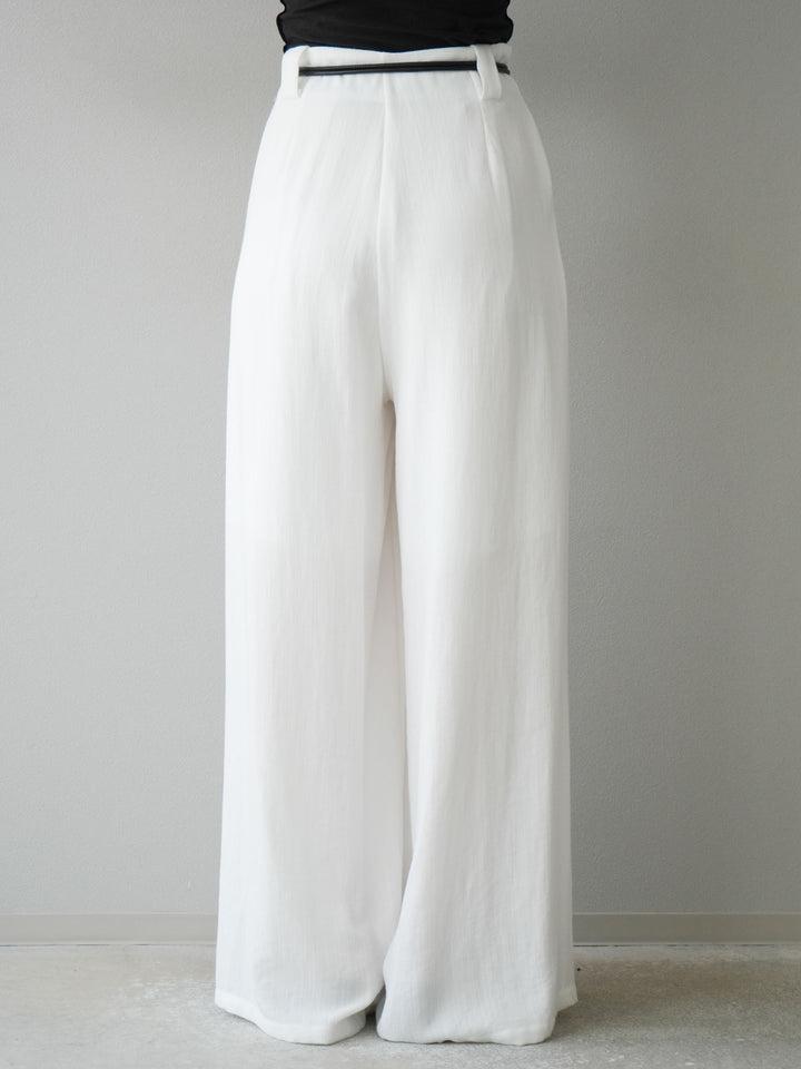 [予約]ロープデザインベルトリネンタッチワイドパンツ/オフ