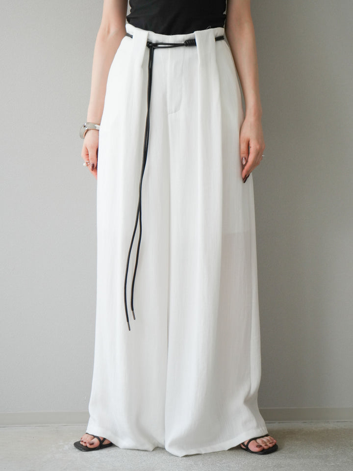 [予約]ロープデザインベルトリネンタッチワイドパンツ/オフ