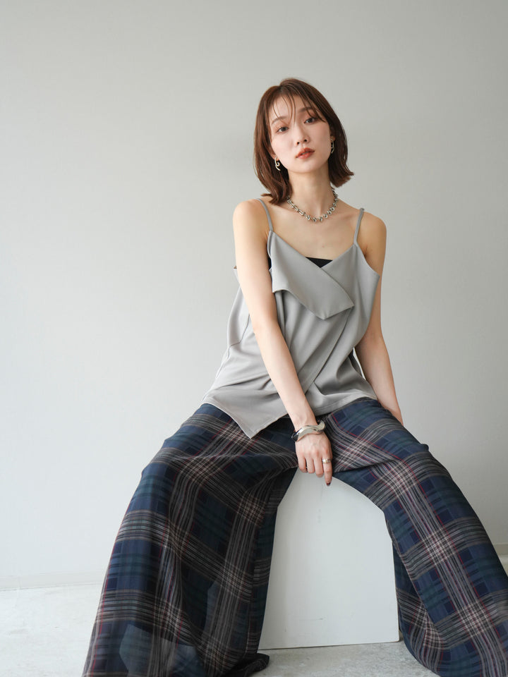 [予約]クロスデザインキャミソール/グレー