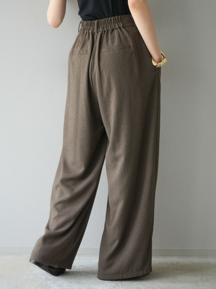 [予約]ネップワイドパンツ/ブラウン