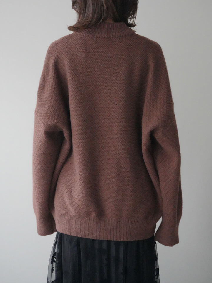 [予約]ハンドステッチアーガイルデザインニットカーディガン/brown