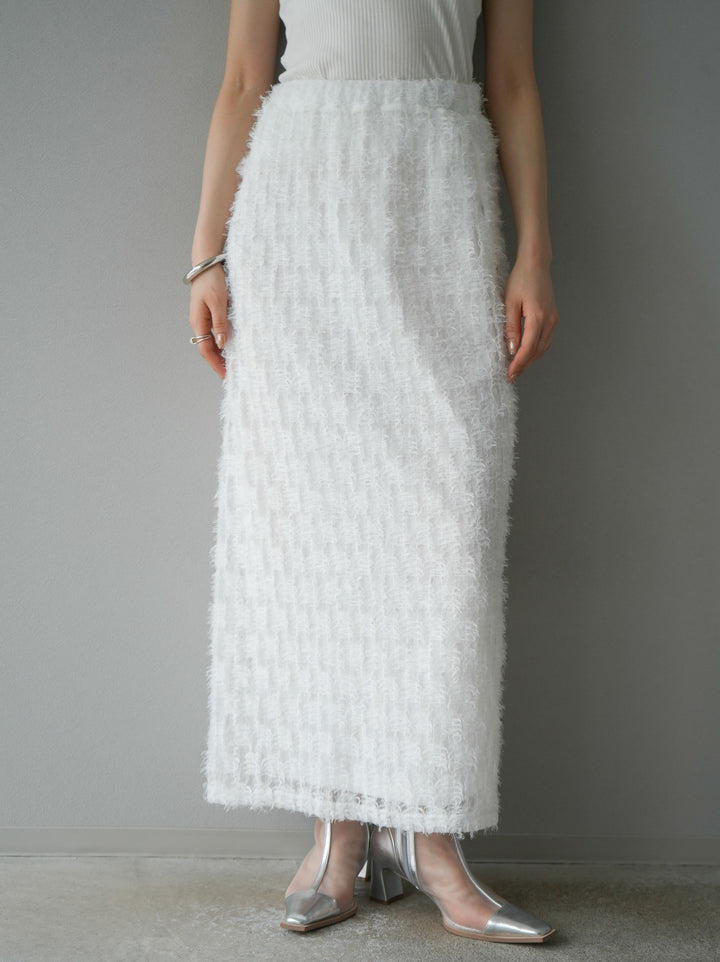 [予約]フリンジチュールスカート/オフ