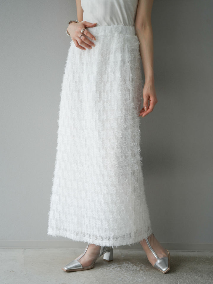 [予約]フリンジチュールスカート/オフ