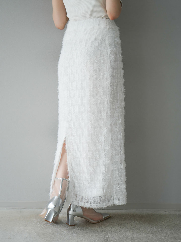 [予約]フリンジチュールスカート/オフ