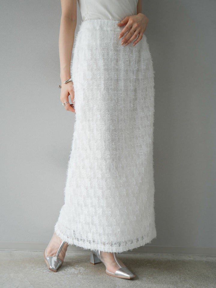 [予約]フリンジチュールスカート/オフ