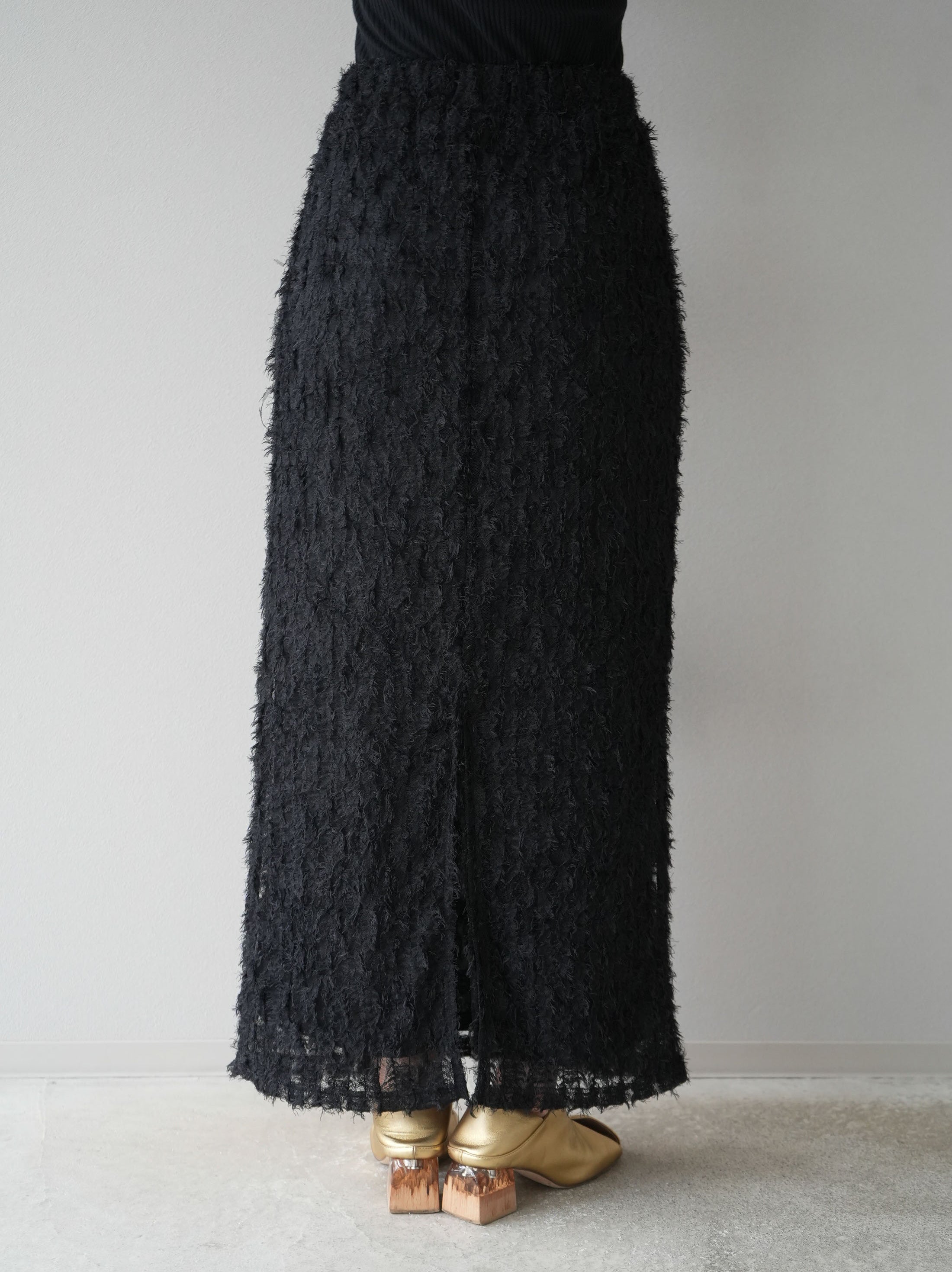 予約]フリンジチュールスカート/ブラック – Lumier