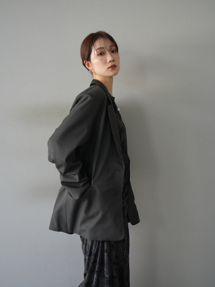 [予約]エステルオーバーテーラードジャケット/チャコール