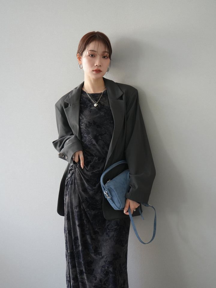 [予約]エステルオーバーテーラードジャケット/チャコール