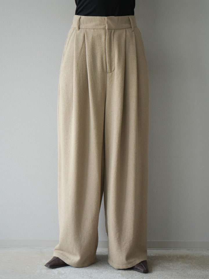 [予約]ネップワイドパンツ/ベージュ