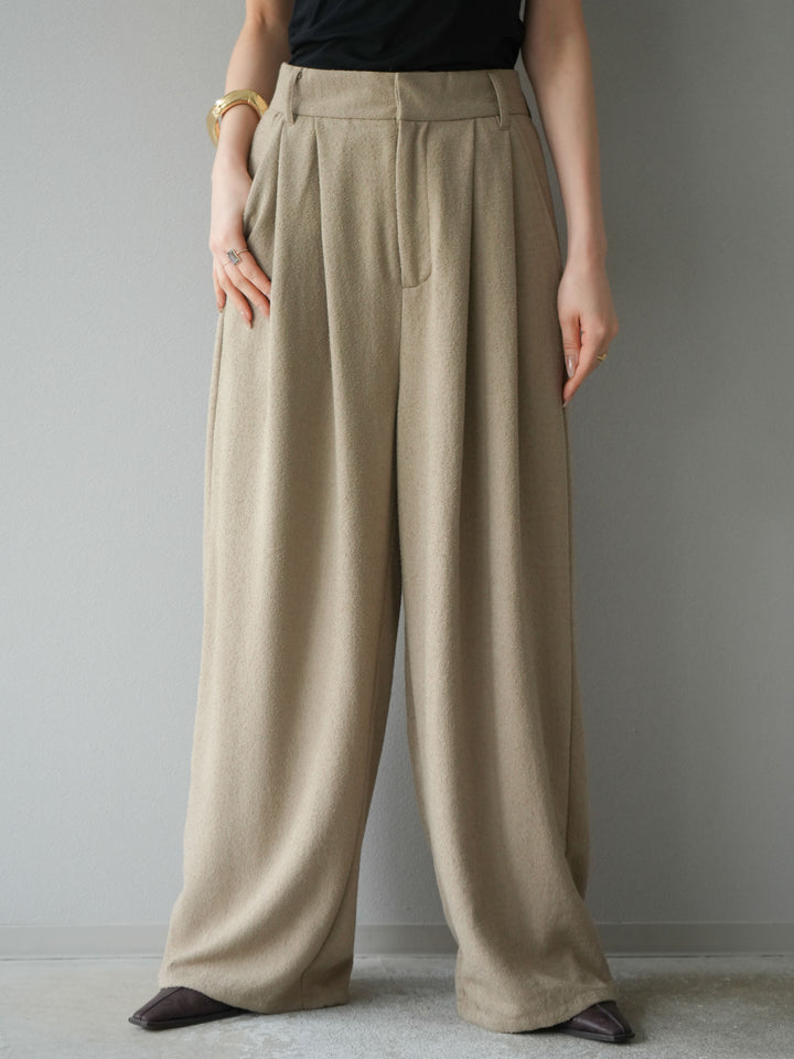 [予約]ネップワイドパンツ/ベージュ