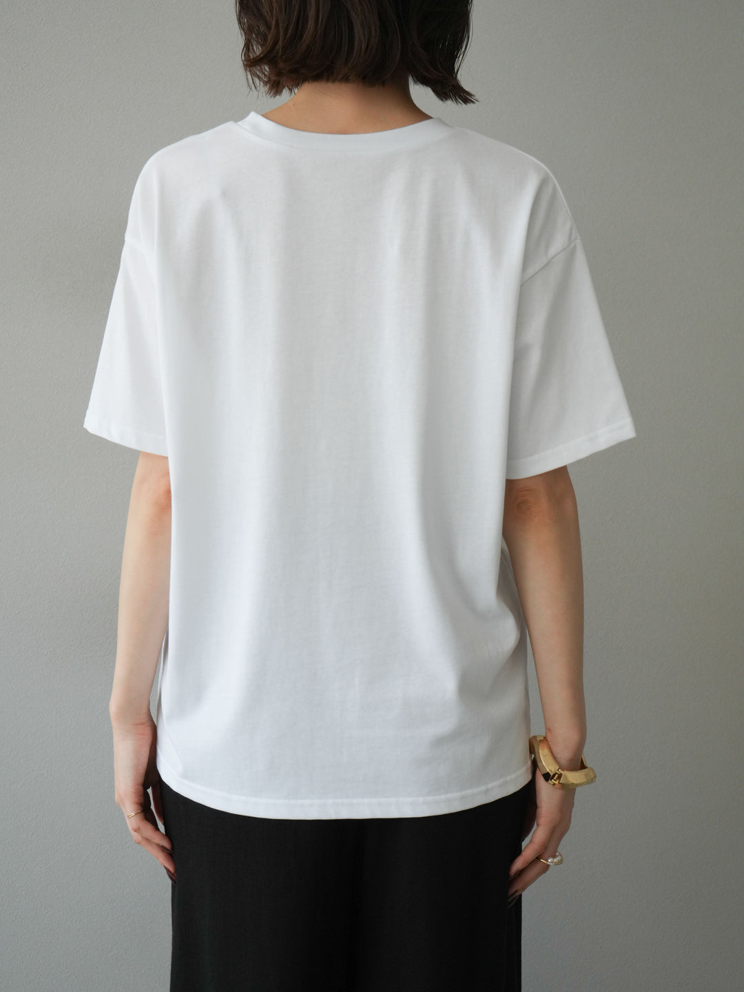 [予約]チュールレイヤードプリントTシャツ/オフ