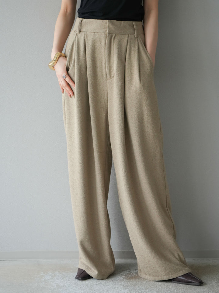 [予約]ネップワイドパンツ/ベージュ