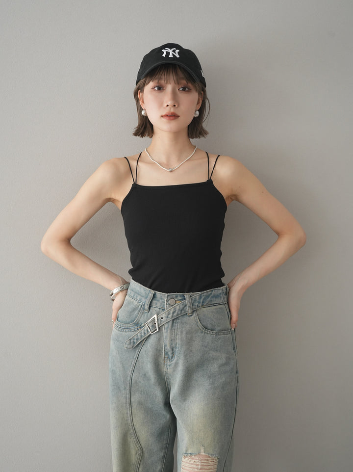 【預購】後背交叉罩杯背心/黑色