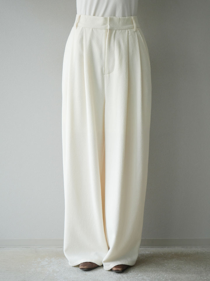 [予約]ネップワイドパンツ/アイボリー
