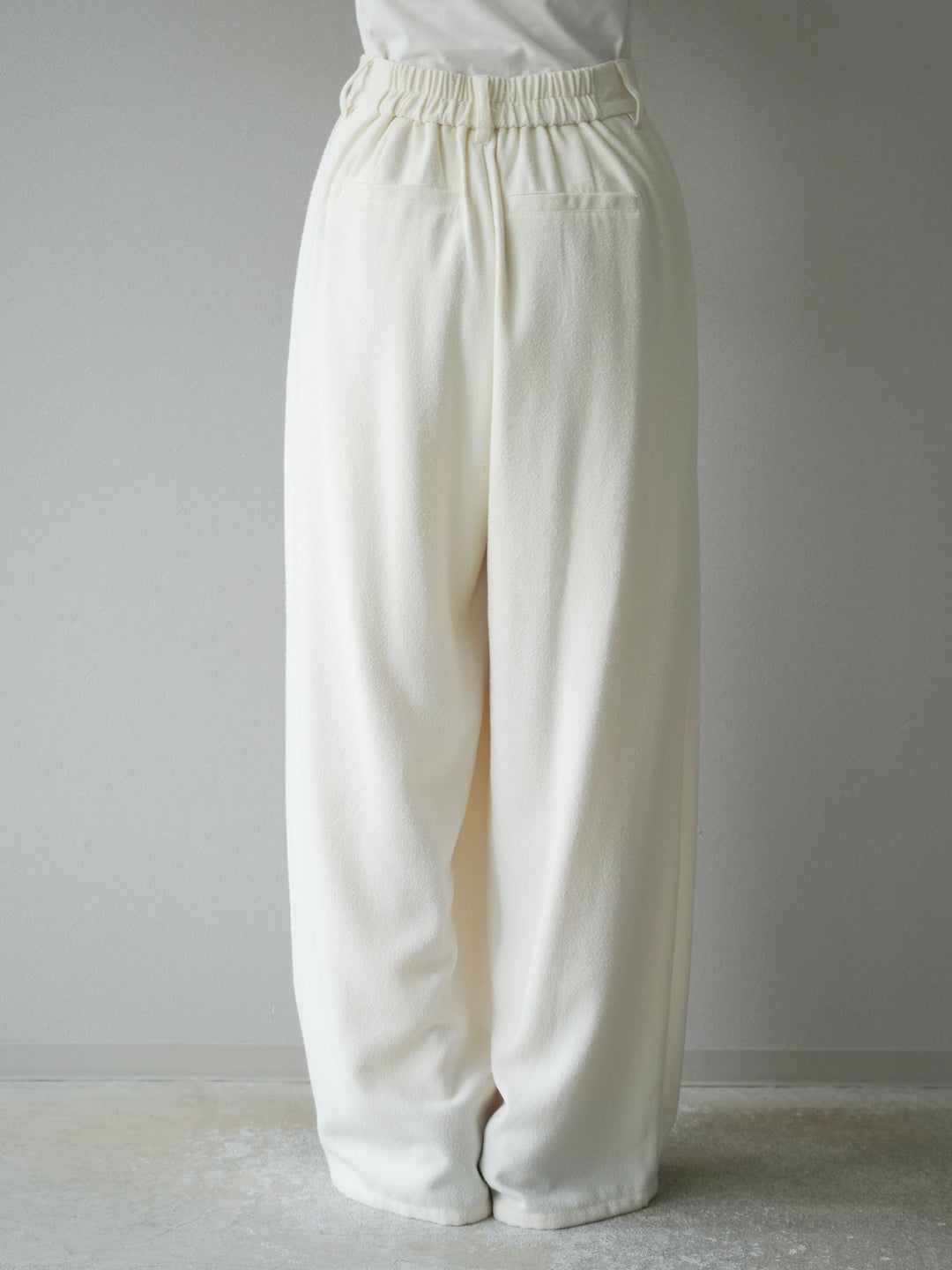 [予約]ネップワイドパンツ/アイボリー