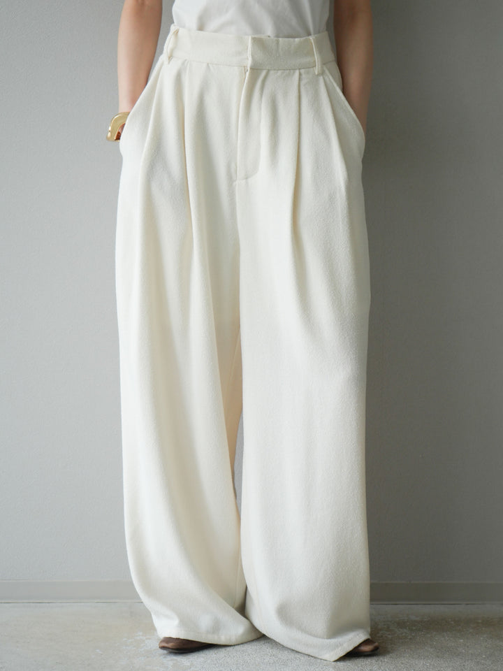 [予約]ネップワイドパンツ/アイボリー