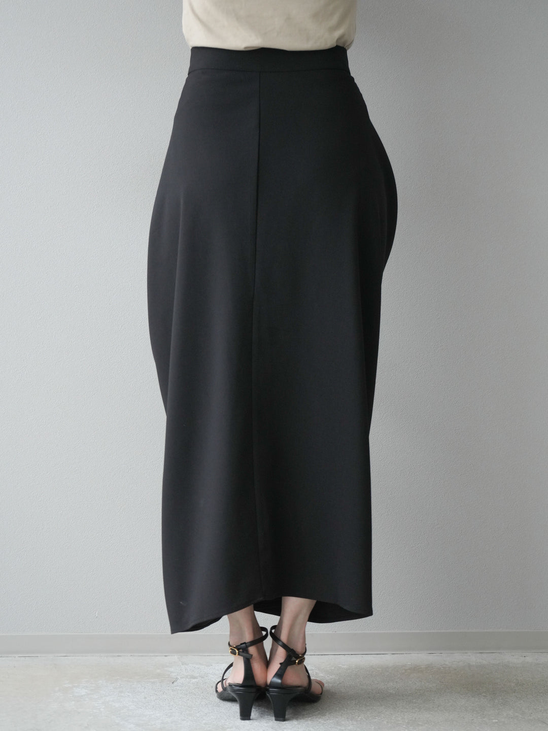 [予約]ドレープデザインスカート/ブラック