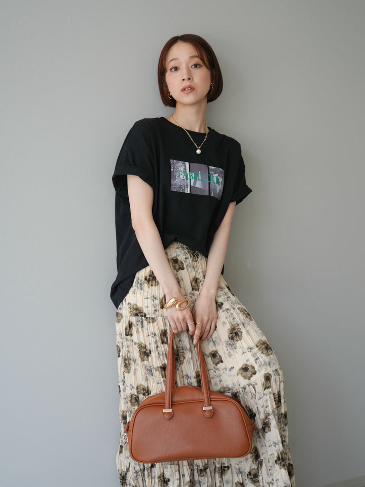 [SET]ネオンロゴコラージュフォトプリントオーバーTシャツ+ネオンロゴコラージュフォトプリントオーバーTシャツ(2set)