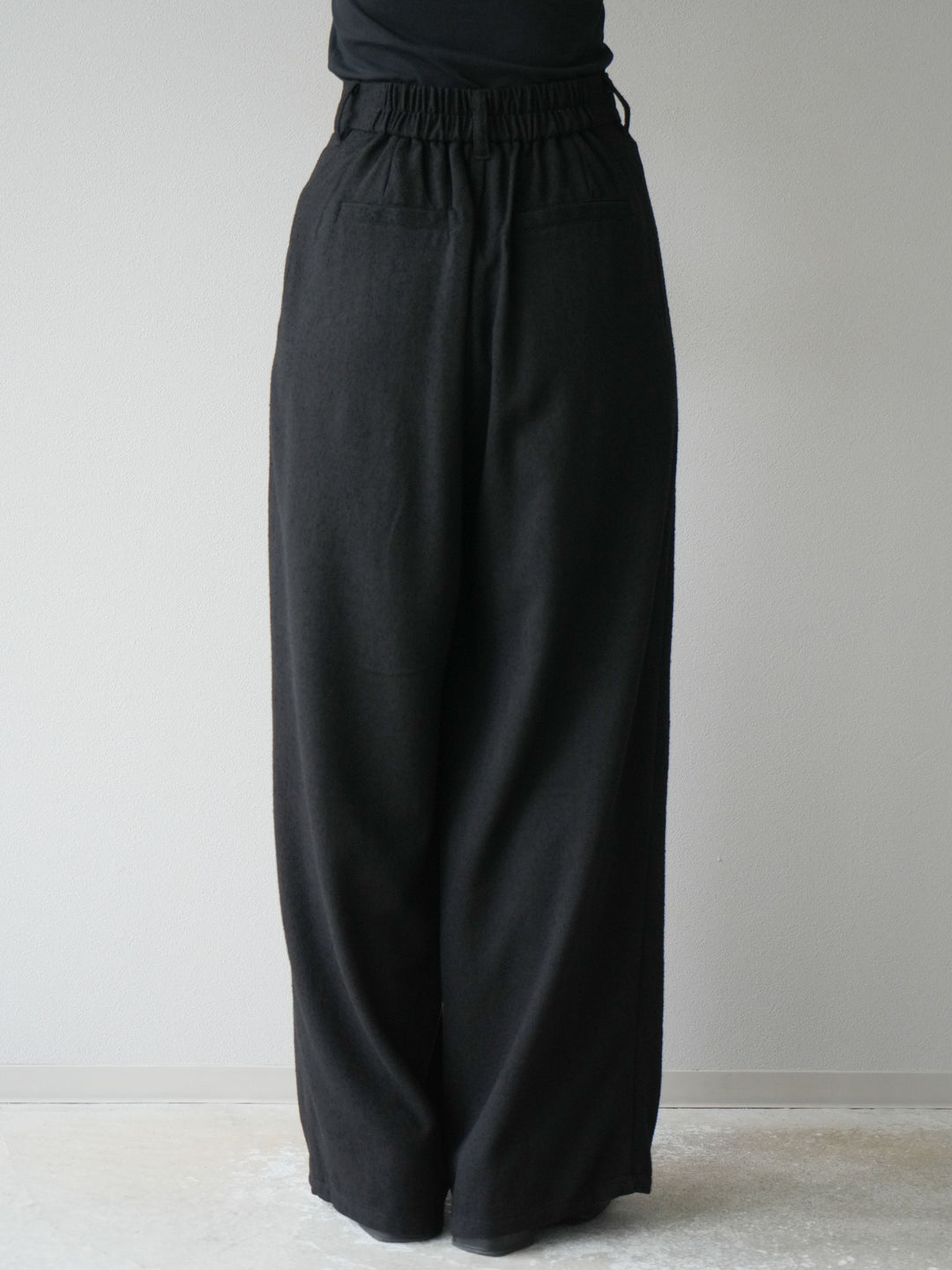 [予約]ネップワイドパンツ/ブラック