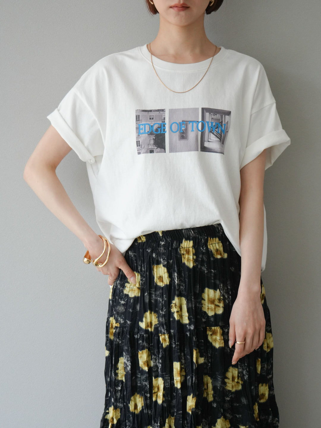 [SET]ネオンロゴコラージュフォトプリントオーバーTシャツ+ネオンロゴコラージュフォトプリントオーバーTシャツ(2set)