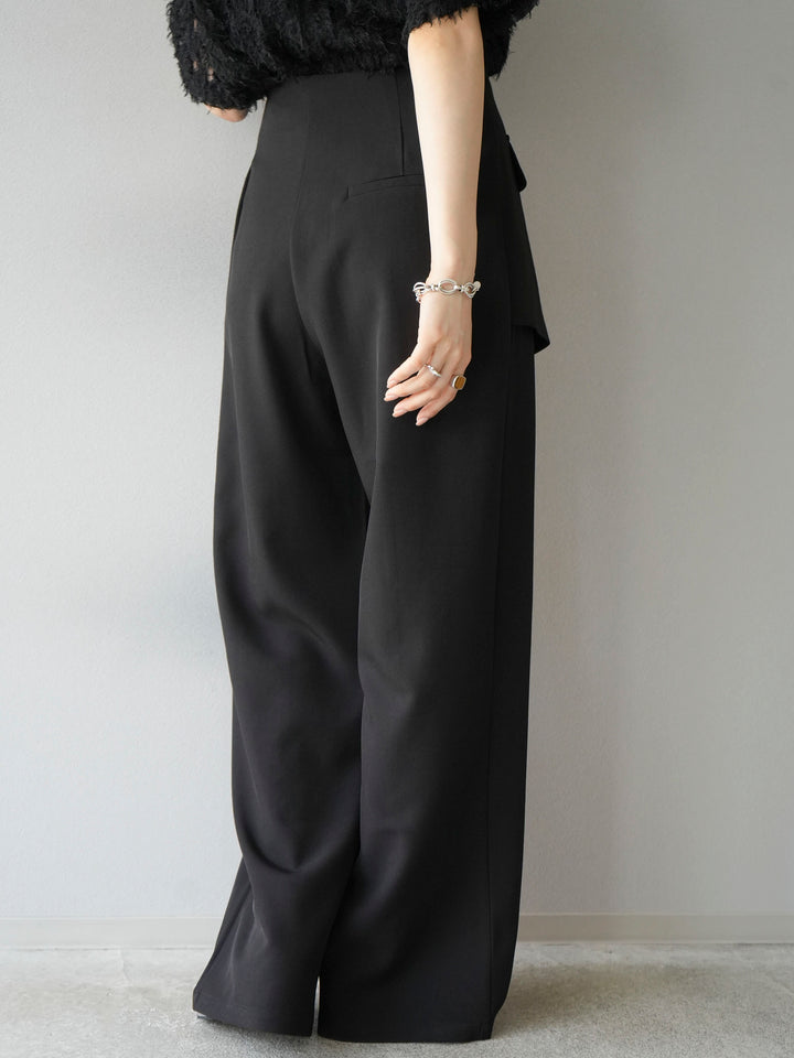 [Pre-order] Front flap slacks pants/black