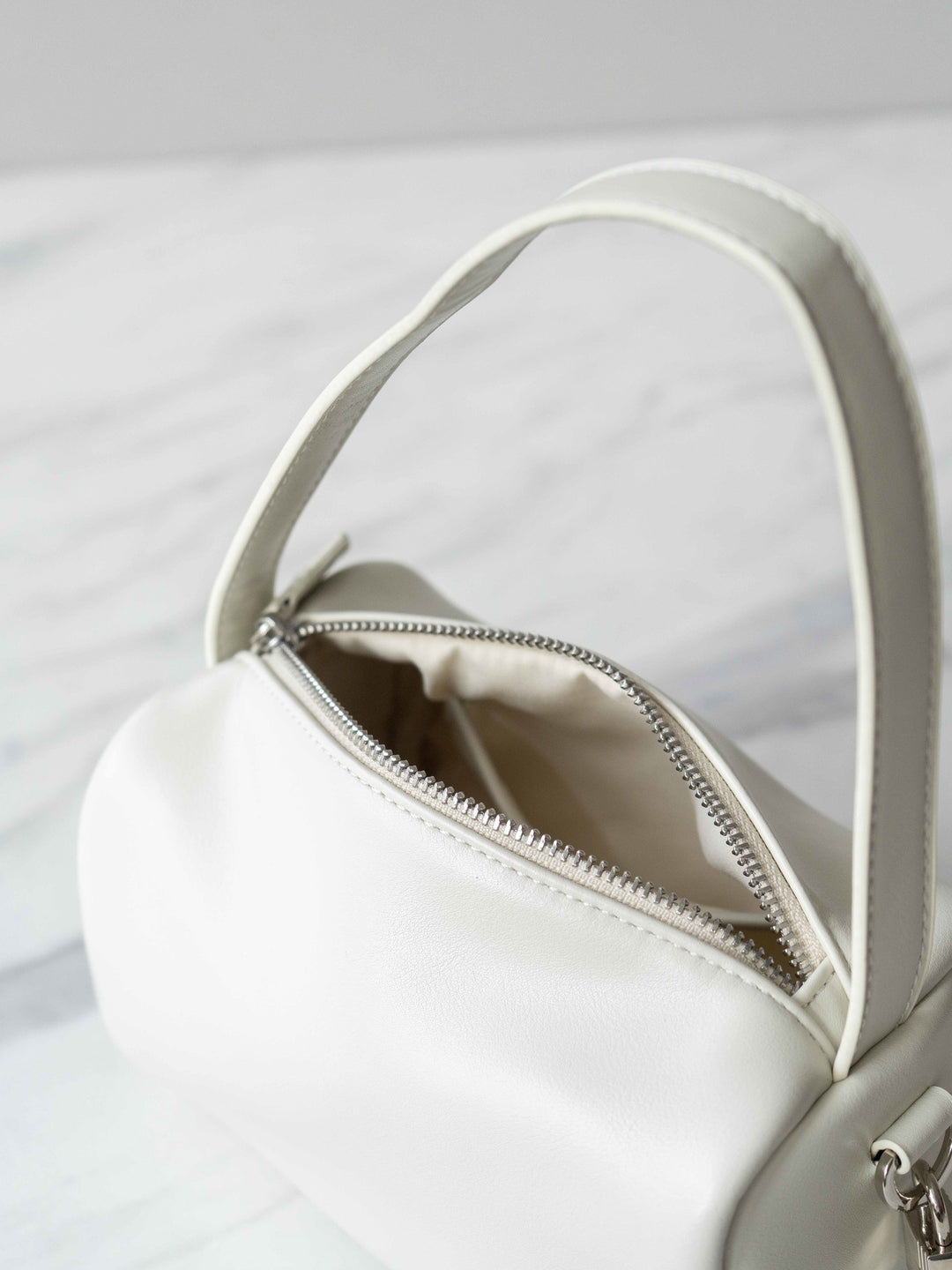 [予約]ワンハンドルスクエアミニバッグ/ホワイト