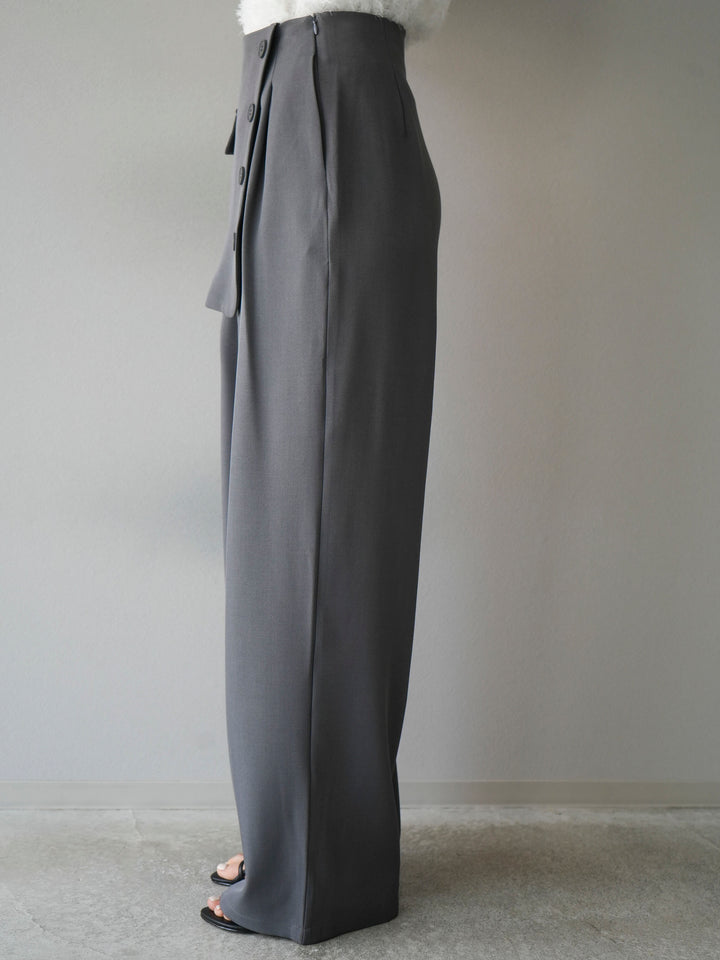 [Pre-order] Front flap slacks pants/gray