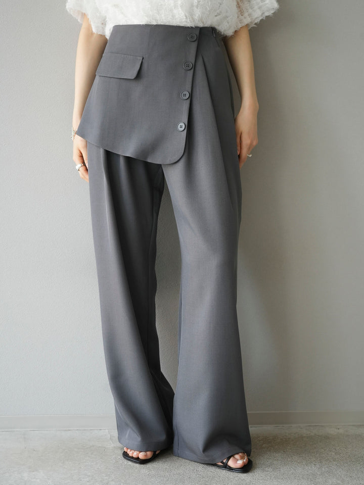 [Pre-order] Front flap slacks pants/gray