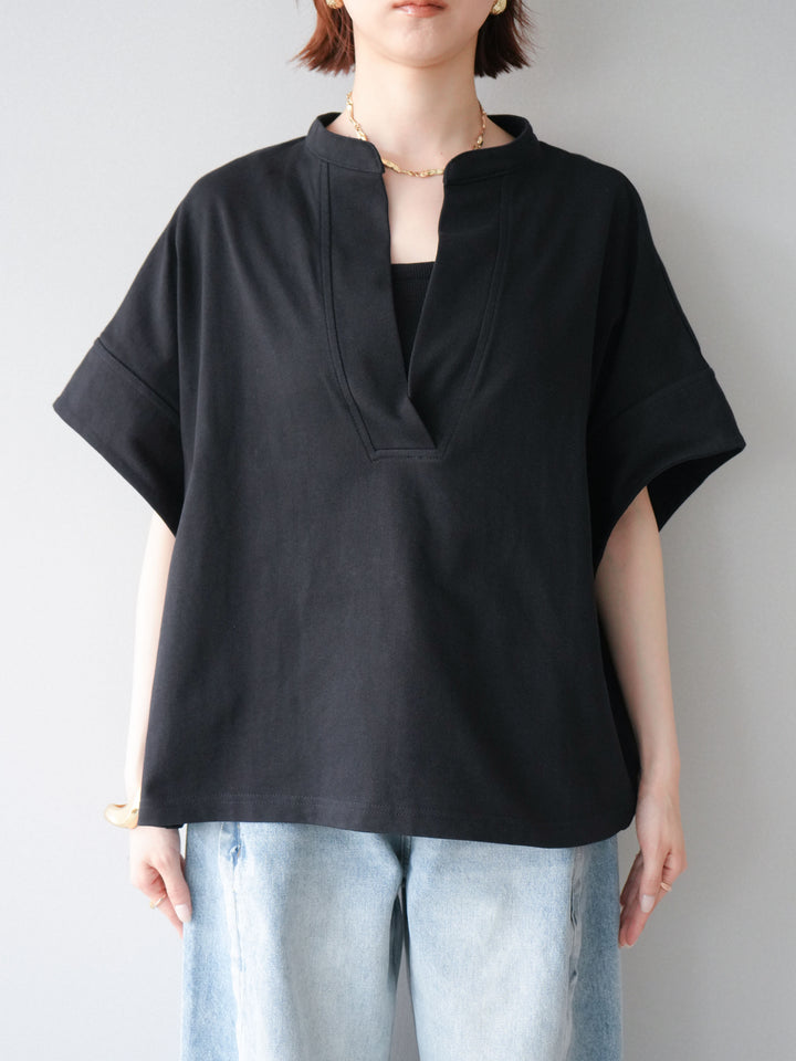 【預購】Skipper 寬袖短袖上衣 / 黑色