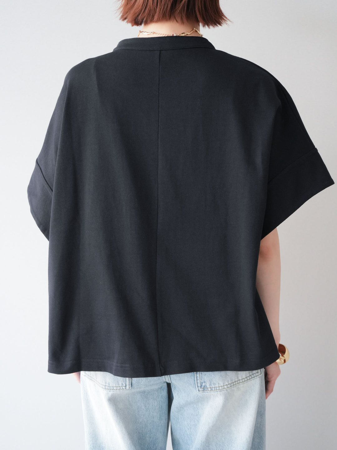 【預購】Skipper 寬袖短袖上衣 / 黑色