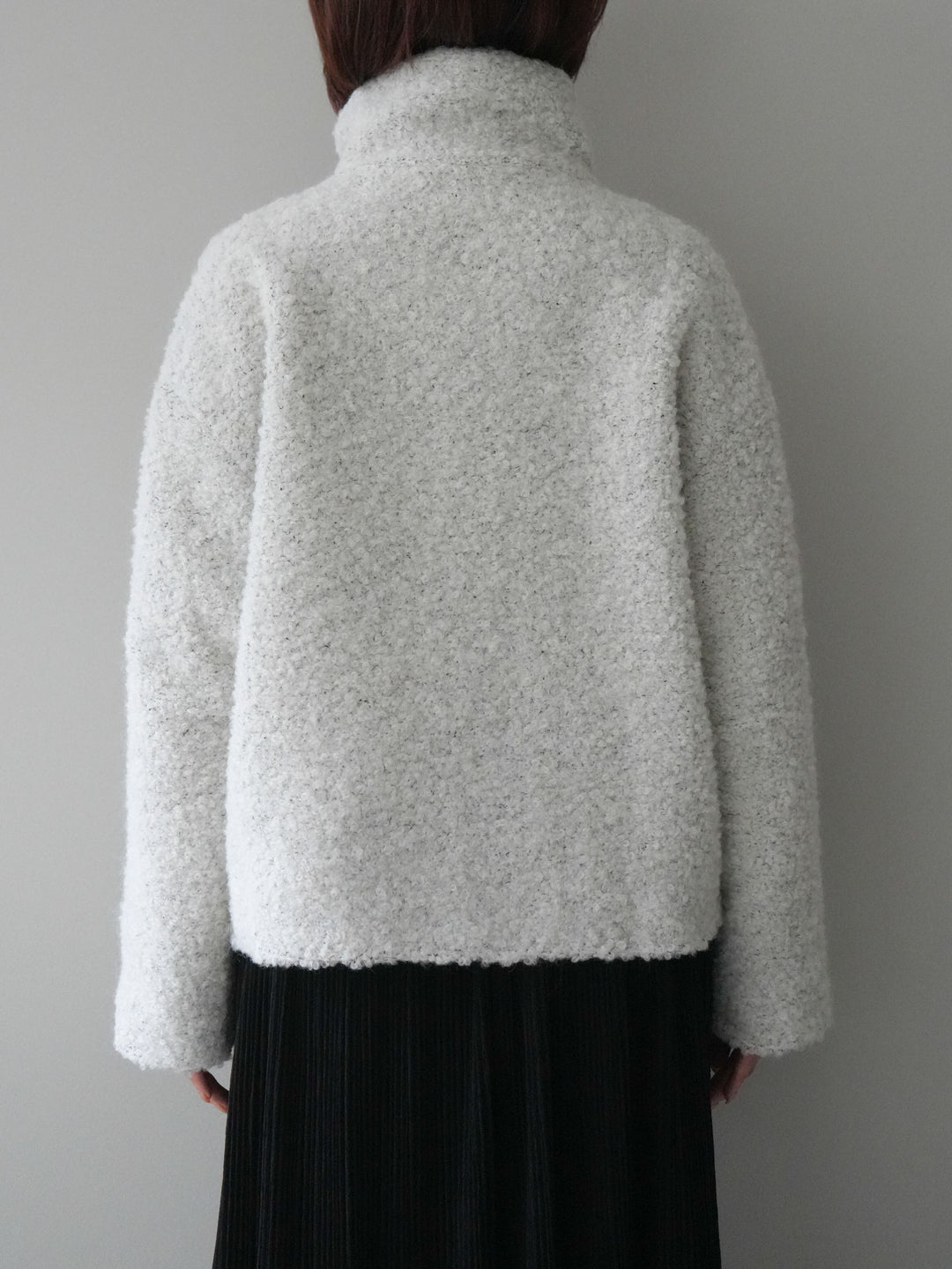 [予約]レザー切替ブークレブルゾン/gray