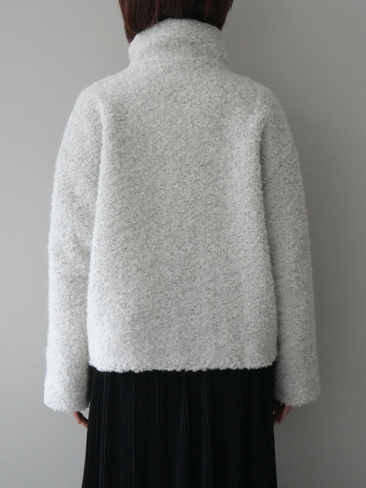 [予約]レザー切替ブークレブルゾン/gray