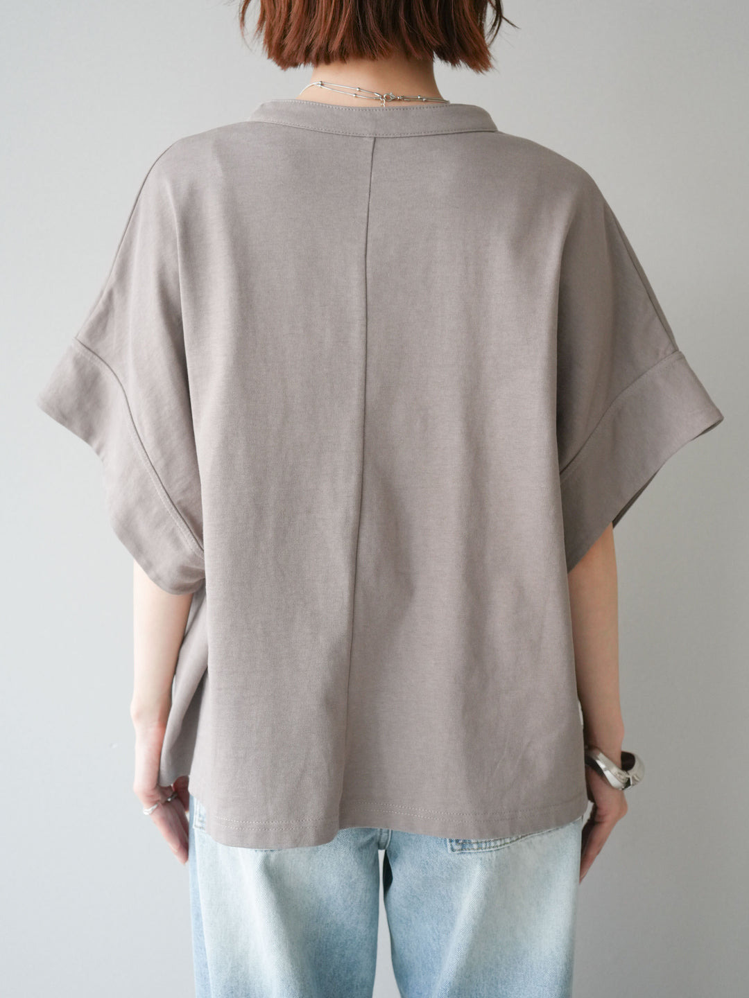 [予約]スキッパーワイド半袖トップス/greige