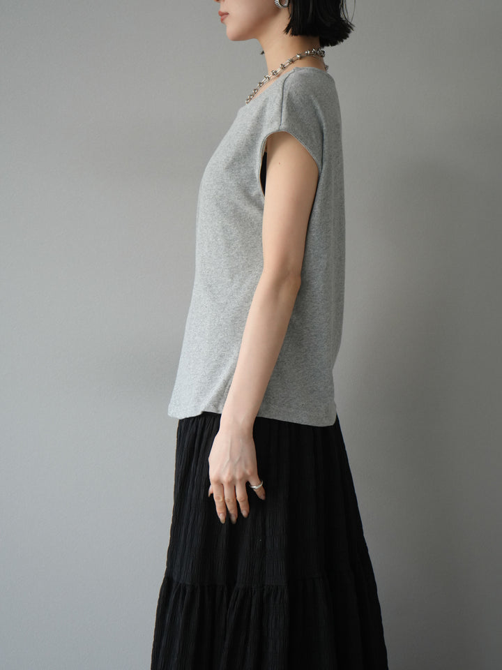 [予約]フロント巻きデザインカットソー/グレー