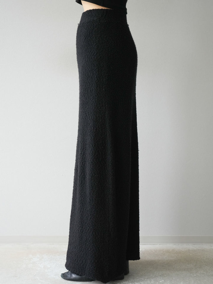 [予約]ブークレーニットIラインスカート/ブラック