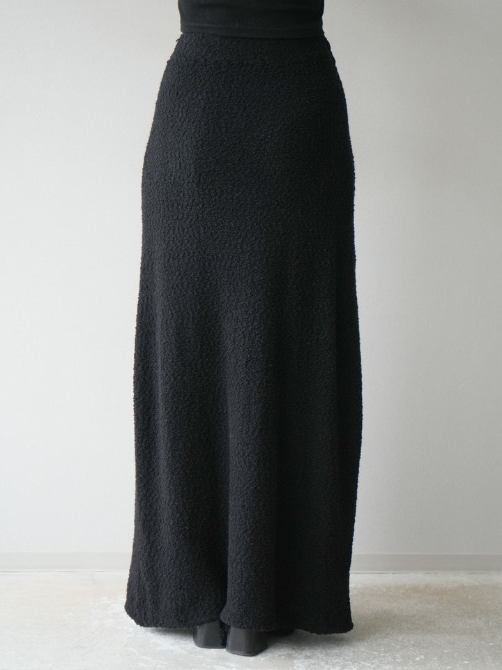 [予約]ブークレーニットIラインスカート/ブラック