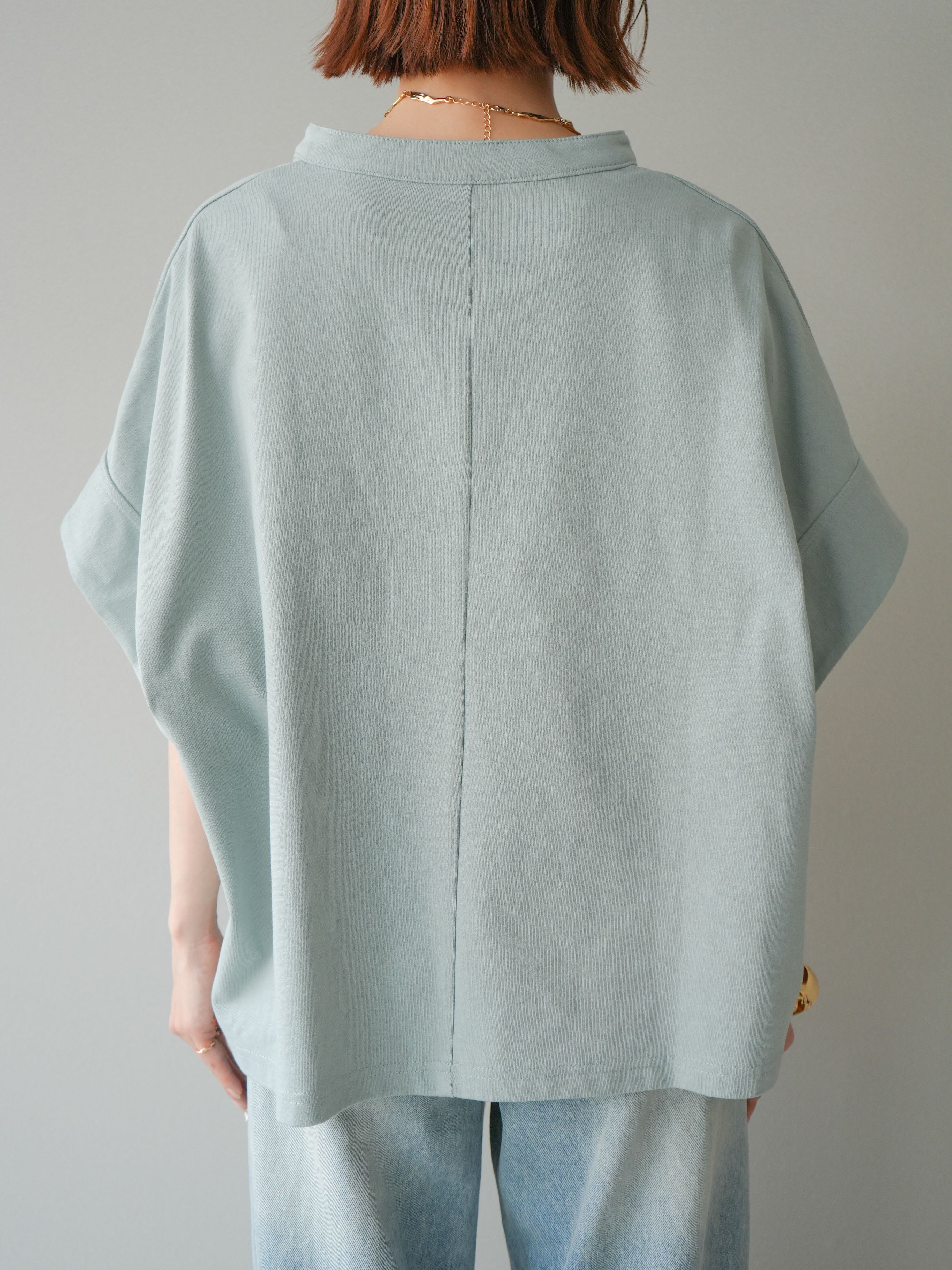 予約]スキッパーワイド半袖トップス/mint – Lumier