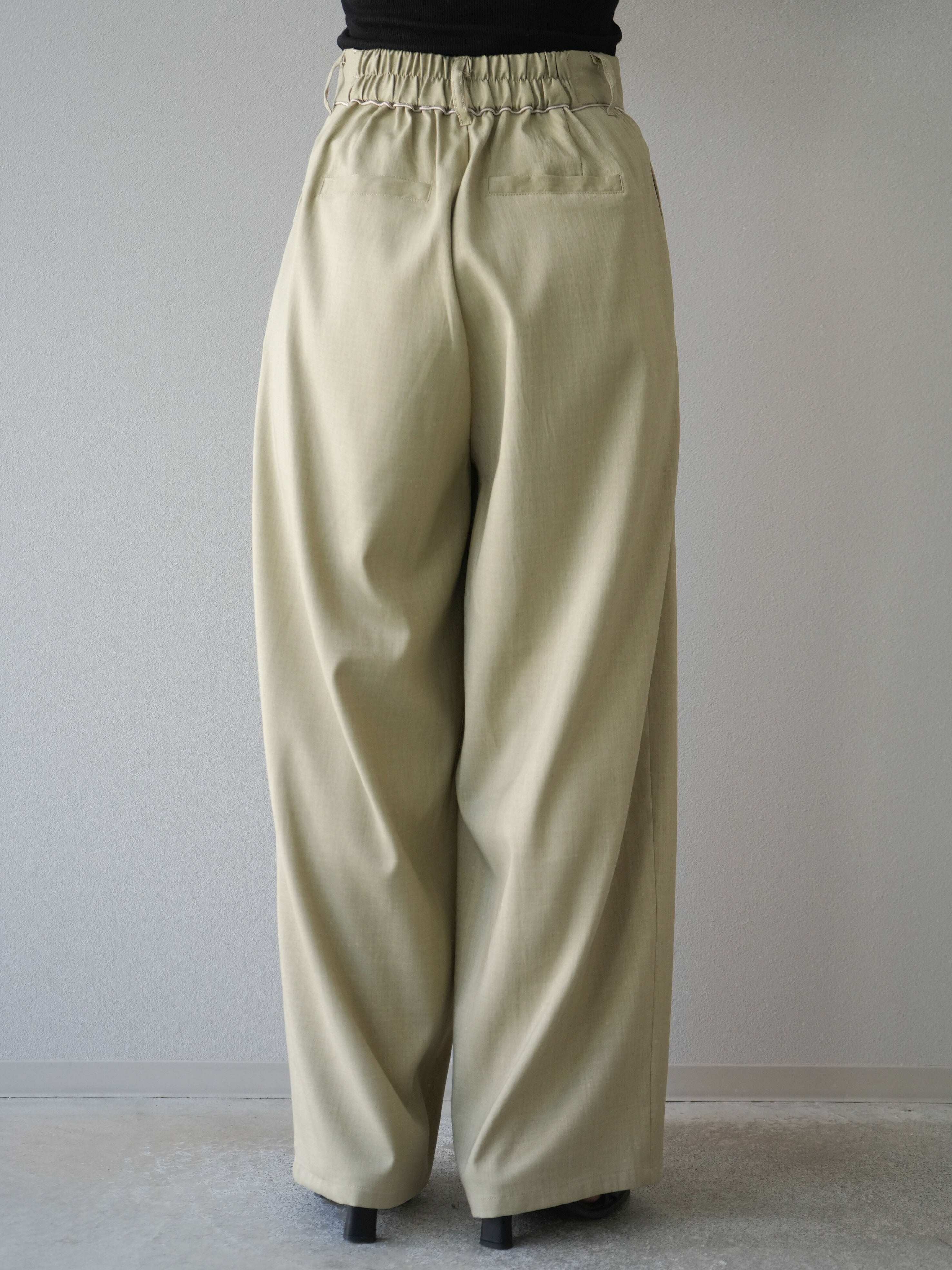 最終お値下げ　ミナペルホネン ベージュワイドパンツ チノパン deep shadow ワイドパンツ - minä perhonen