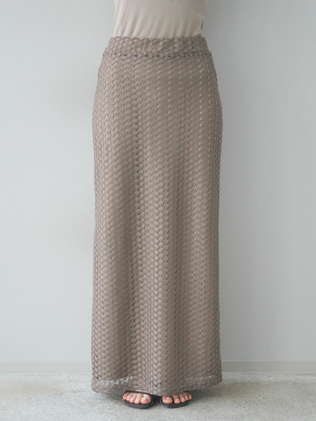 【預購】鏤空緊身裙/棕色