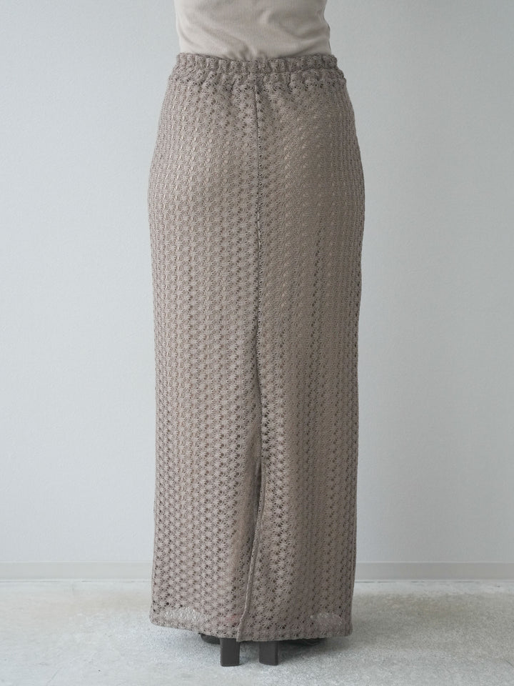 【預購】鏤空緊身裙/棕色