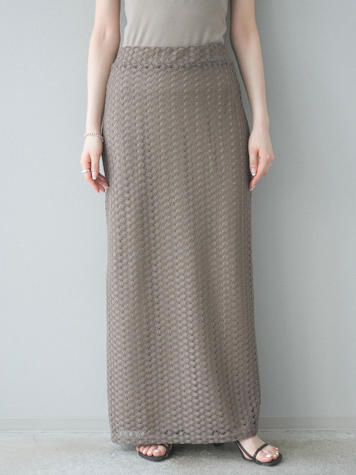 【預購】鏤空緊身裙/棕色