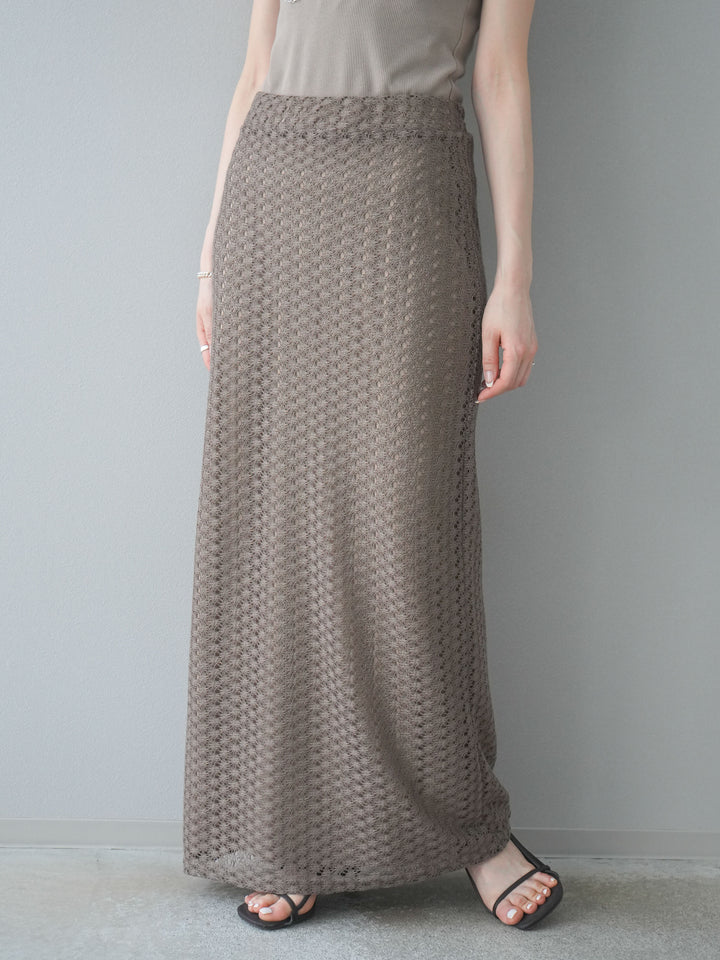 【預購】鏤空緊身裙/棕色