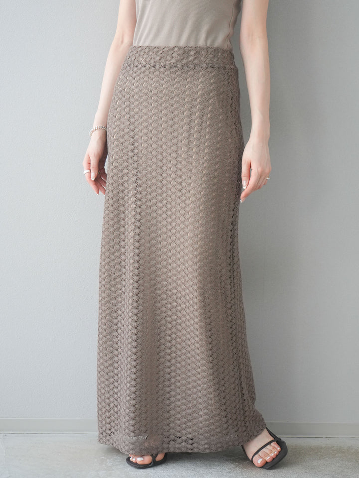 【預購】鏤空緊身裙/棕色