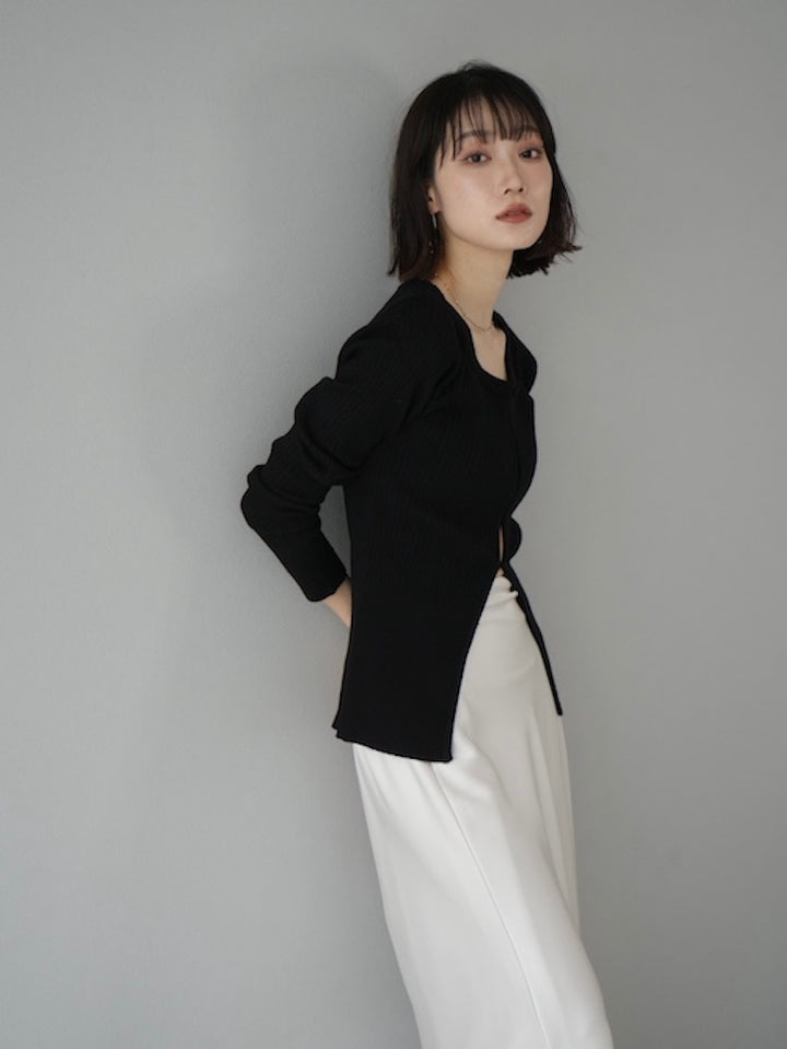 [予約]satin flare skirt / white