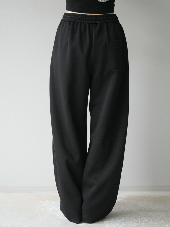 [予約]ハンドステッチ風スウェットパンツ/ブラック