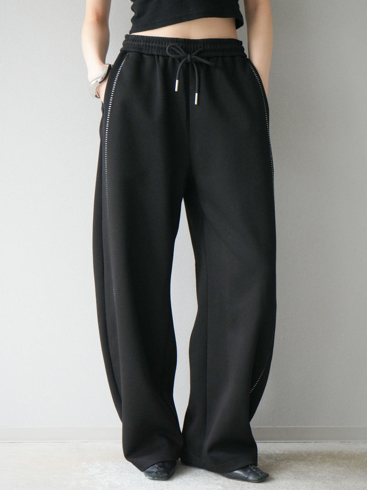 [予約]ハンドステッチ風スウェットパンツ/ブラック